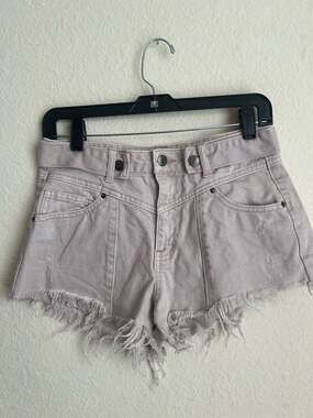 Forever 21 Pink Wash High-Rise Distressed Cutoff Denim Shorts